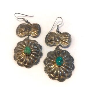 Navajo Sterling Silver & Turquoise Dangle Earrings